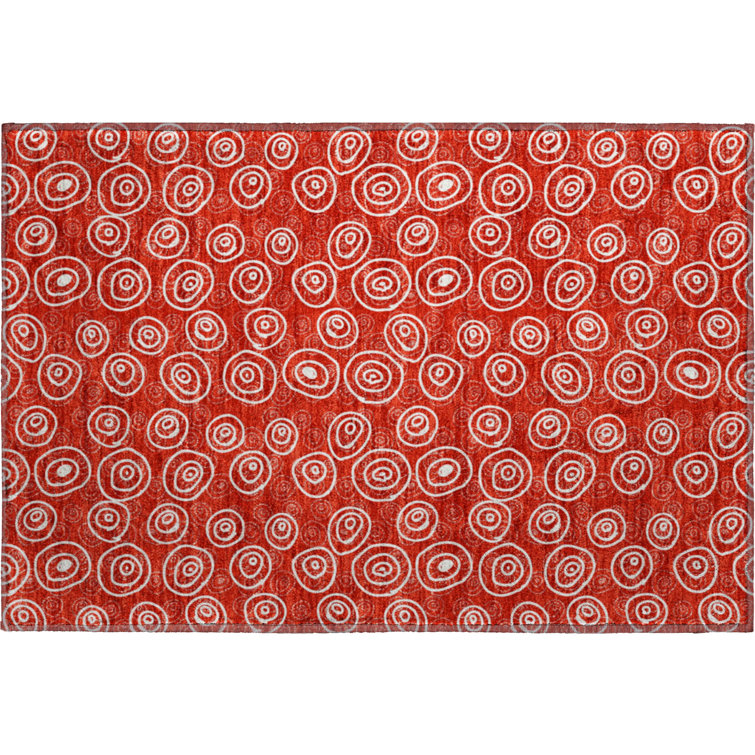 Premium Machine Washable Prisco Red Rug