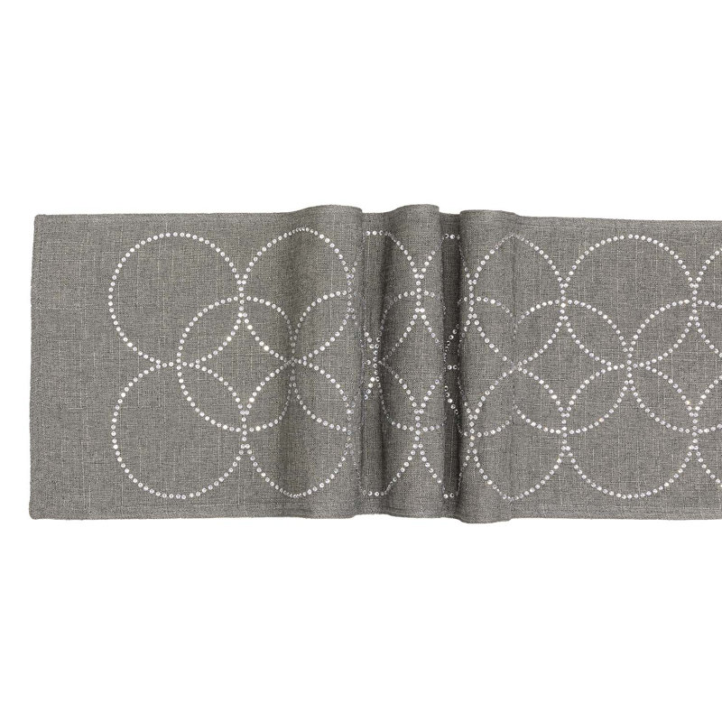 Aneliya Table Runner, Gray, 108" x 13"
