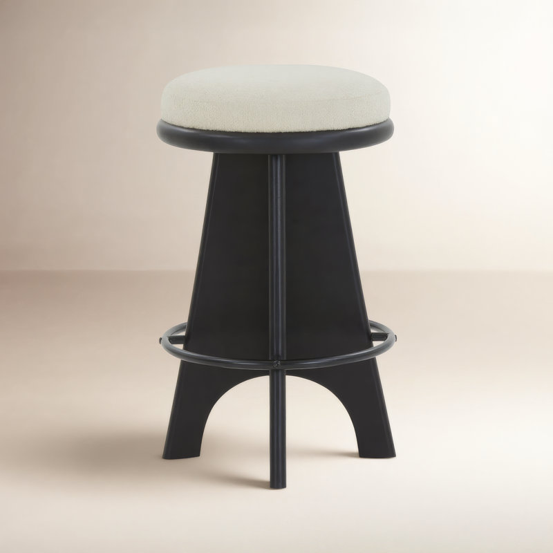 Bellarita Round Stool, Black, Counter Stool (26” Seat Height)