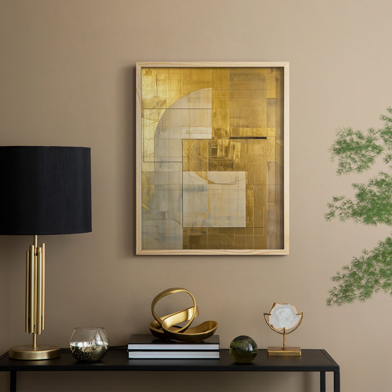 Série ABSTRACT Lxxxix, reproduction encadrée - bois massif, H 30 po x l 24 po