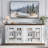 60" Wide Sideboard Buffet, Farmhouse 4 Doors Credenza Storage Cabinets With Adjustable Shelves