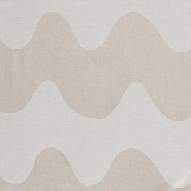 Lokki Beige/White Organic 100% Cotton Duvet Cover Set, King Duvet Cover + 2 King Shams