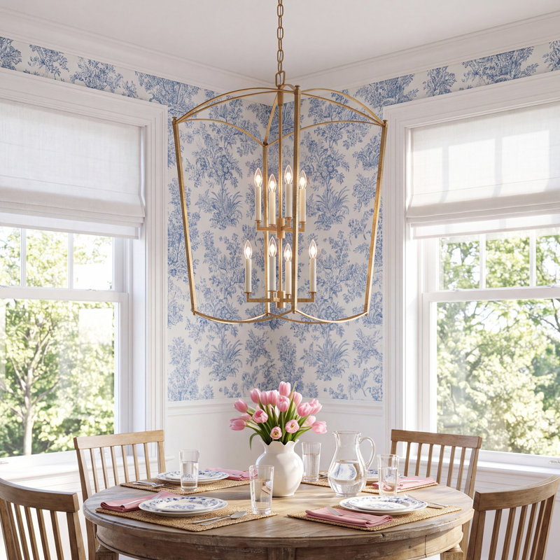 Olive 8-Light Chandelier, Antique Gold