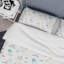 Fleurs abstraites roses et bleues - ensemble de housse de couette traditionnel - microfibre de polyester-1355974786