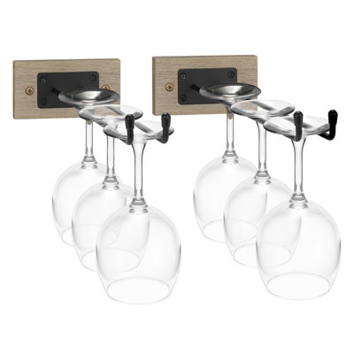 Wall Mounted Glass Stemware Rack Set by Sorbus