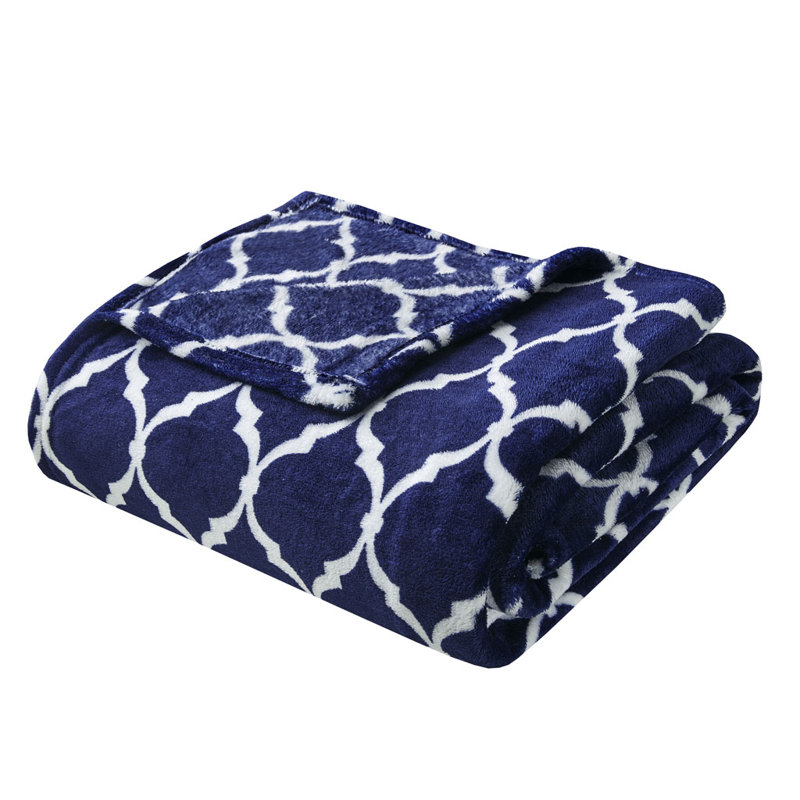 Jeté en peluche surdimensionné Gracie Mills Graig, Bleu marine