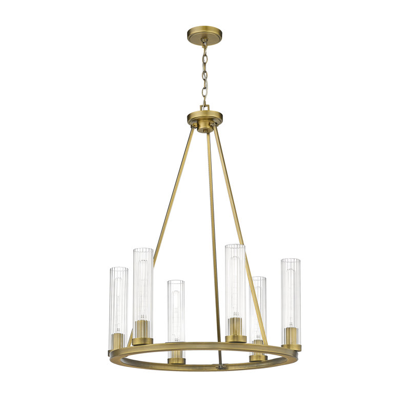 Lustre classique à 6 lumières de style bougie Lustreann, Or