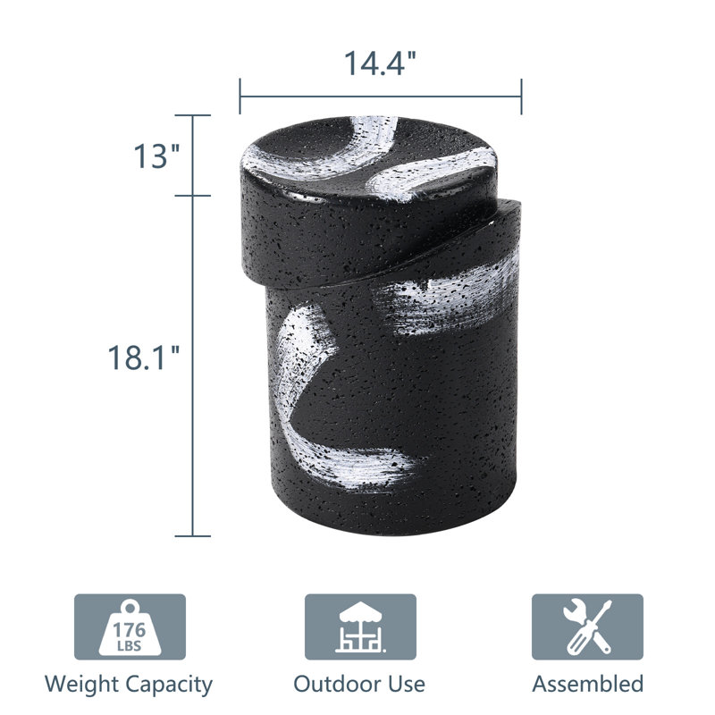 Jaculin Outdoor Concrete Side Table