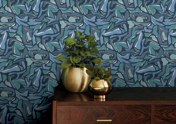 Puzzle Petite 10cm x 60m Wallpaper Roll, Bright Blue