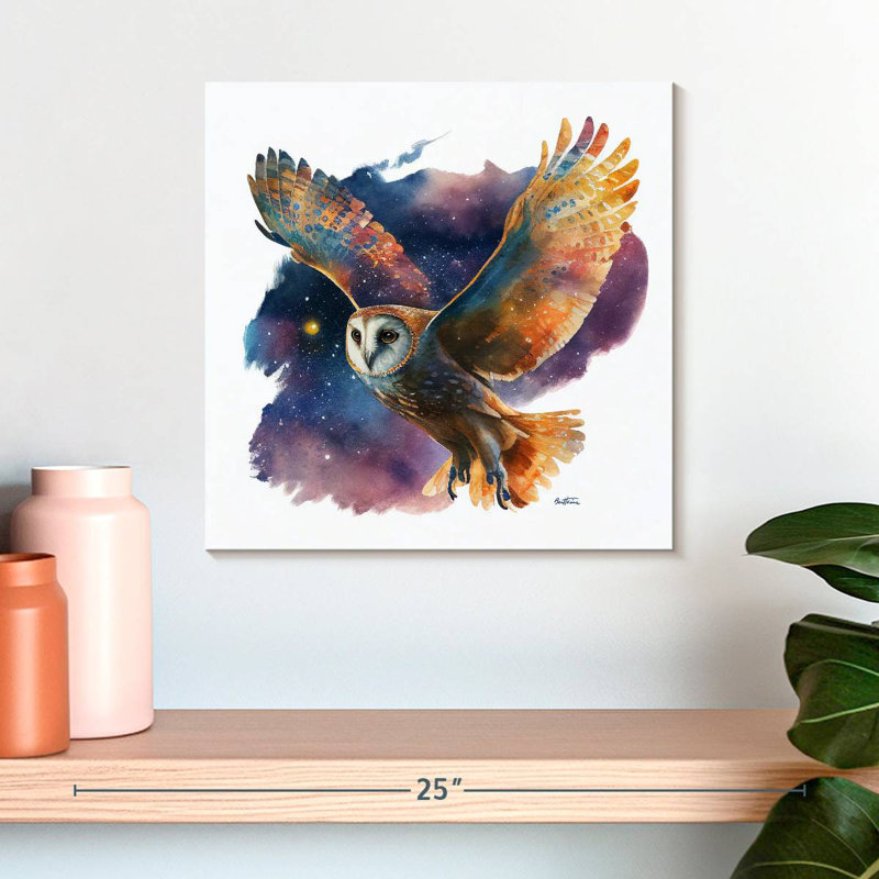 Hibou Brampt s'envolant, H 16 po x l 16 po