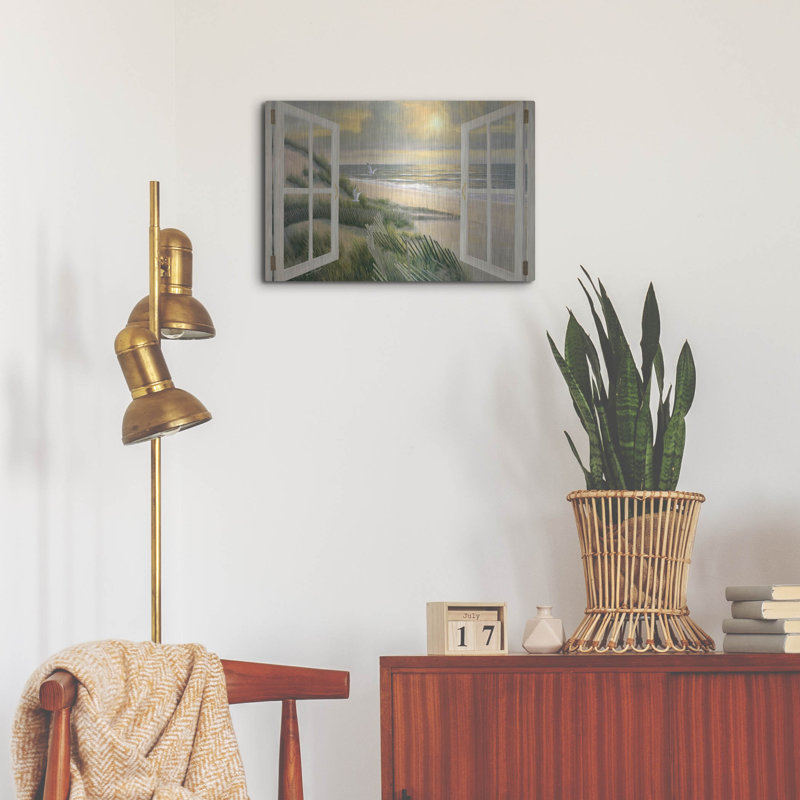«Morning Meditation with Windows» par Diane Romanello, art mural en métal, H 16 po x l 24 po