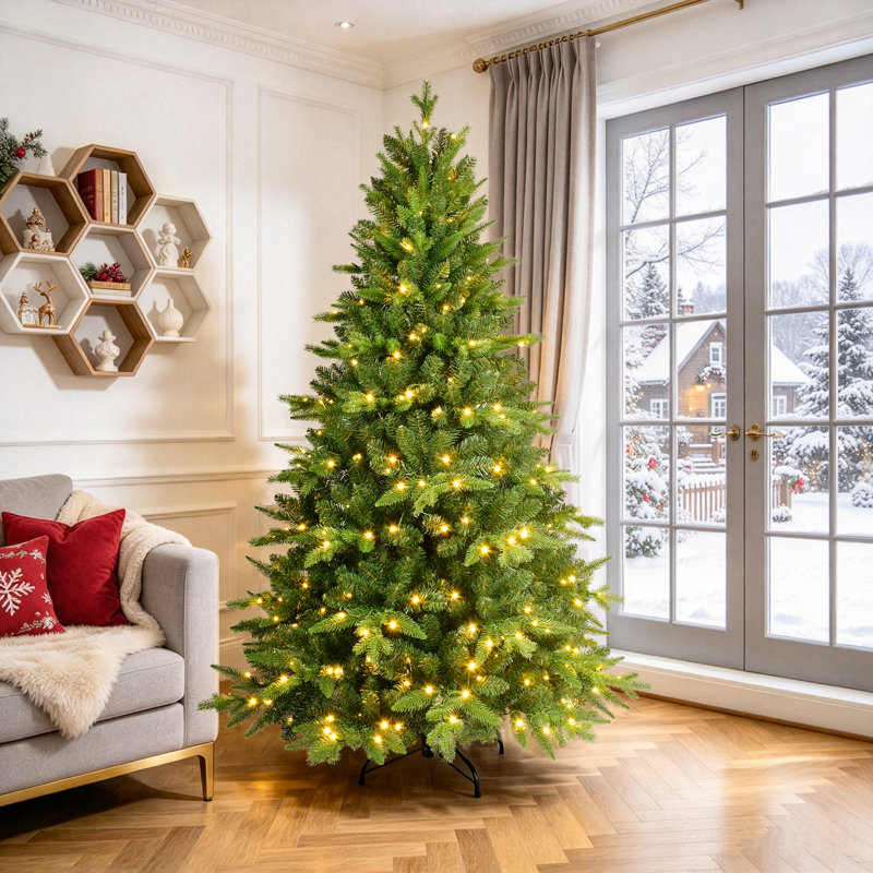 Arbre de Noël artificiel vert pré-éclairé, 6'