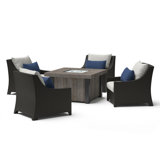 Deco 5 Piece Fire Pit Set with Cushions