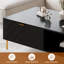 Table basse moderne noire avec tiroirs doubles et design Mid-Century en bois-316230153