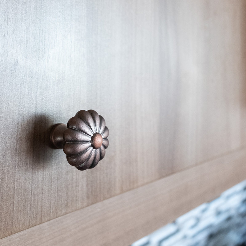 Poignée fleur CK Series, Diamètre du bouton 1,5 po, Distressed Copper