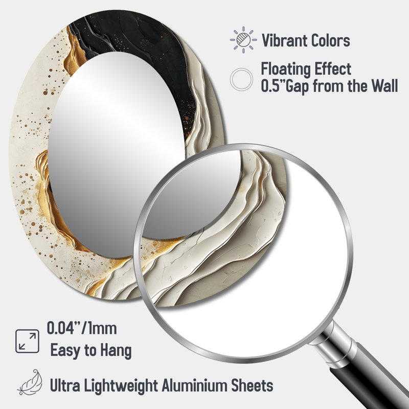 Miroir mural moderne Goldern, 40 po x 30 po