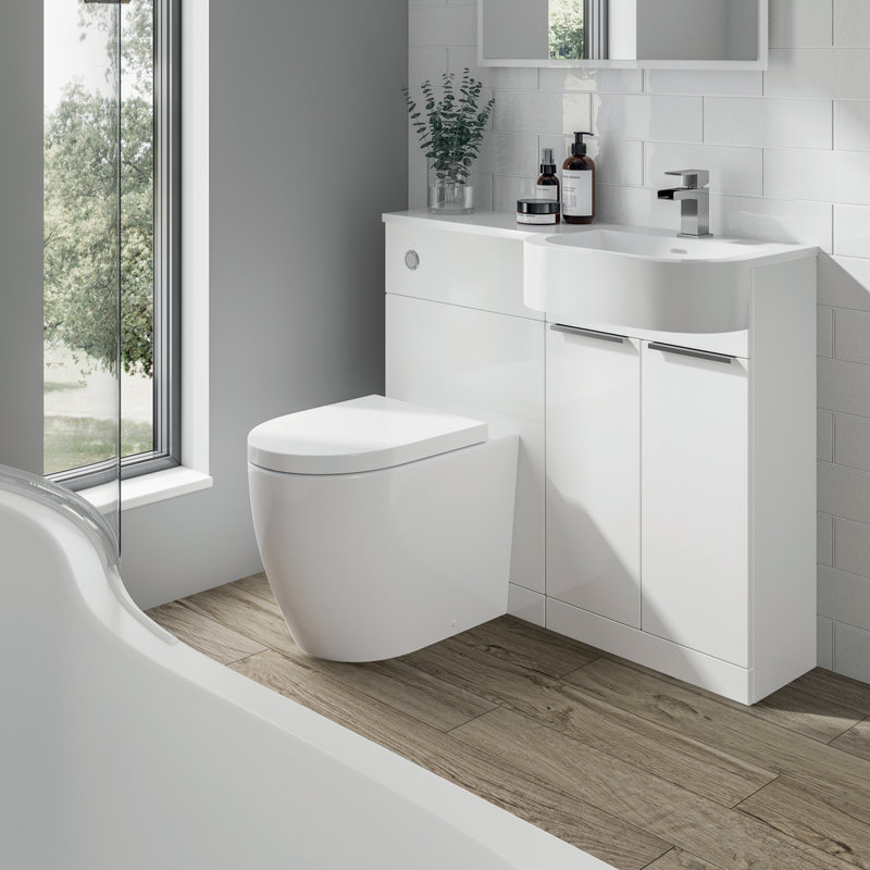 100mm Combined Vanity Unit with Toilet Included, White