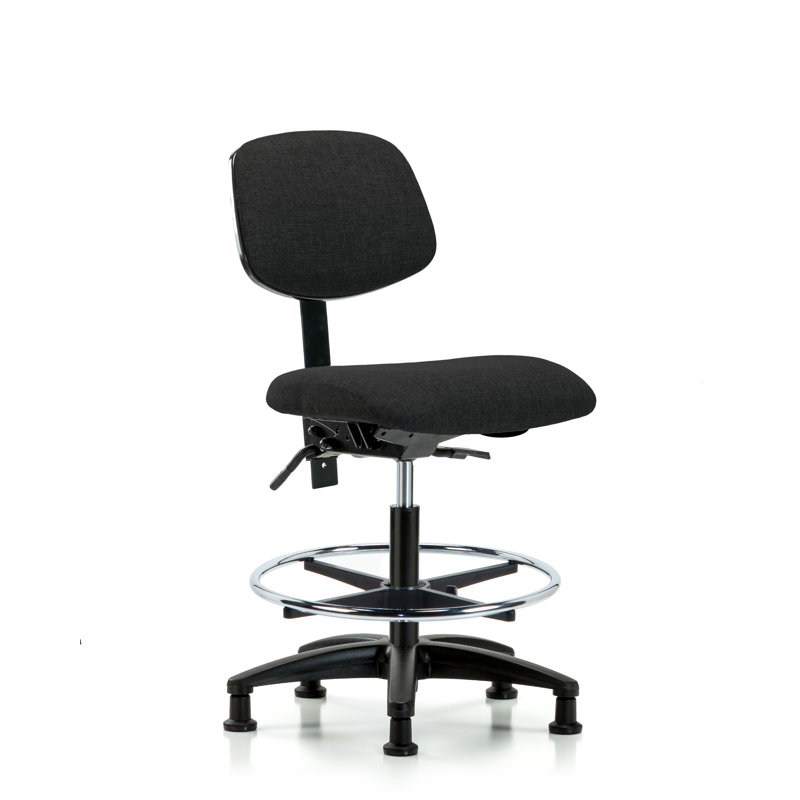 Belen Drafting Chair, Black, Glides, Included