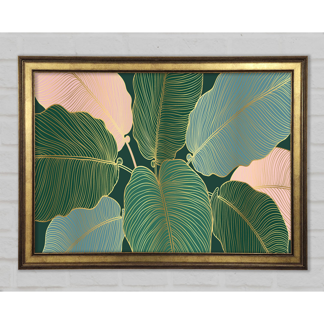 Palm Leaf Gold Lines - Druck