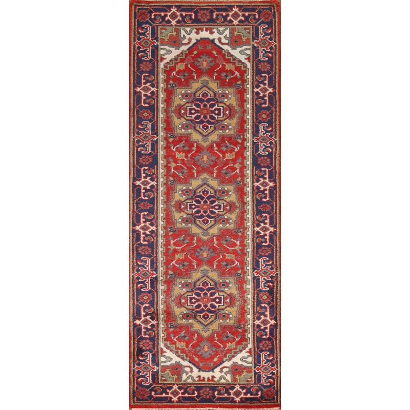 Tapis de couloir oriental rouge 3x8
