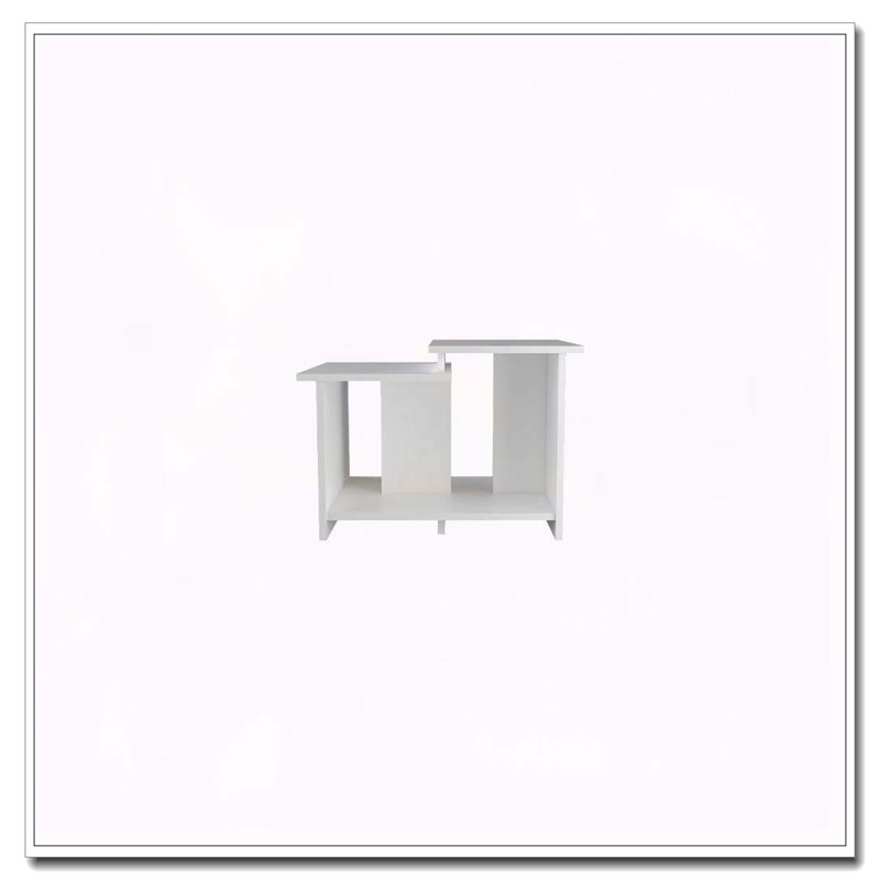 Table basse blanche avec rangement ouvert, Blanc