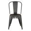 Ensemble de 4 chaises de salle à manger empilables en métal, chaises d'appoint modernes en noir patiné