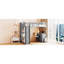 Lit mezzanine simple avec échelle, tablettes et bureau, gris-2077694182