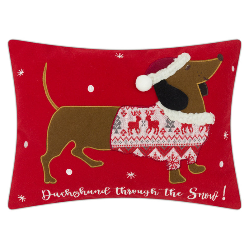 Embroidered Wool Blend Pillow Cover