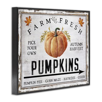 «Farm Fresh Pumpkin», art mural sur toile par Creatif Belle