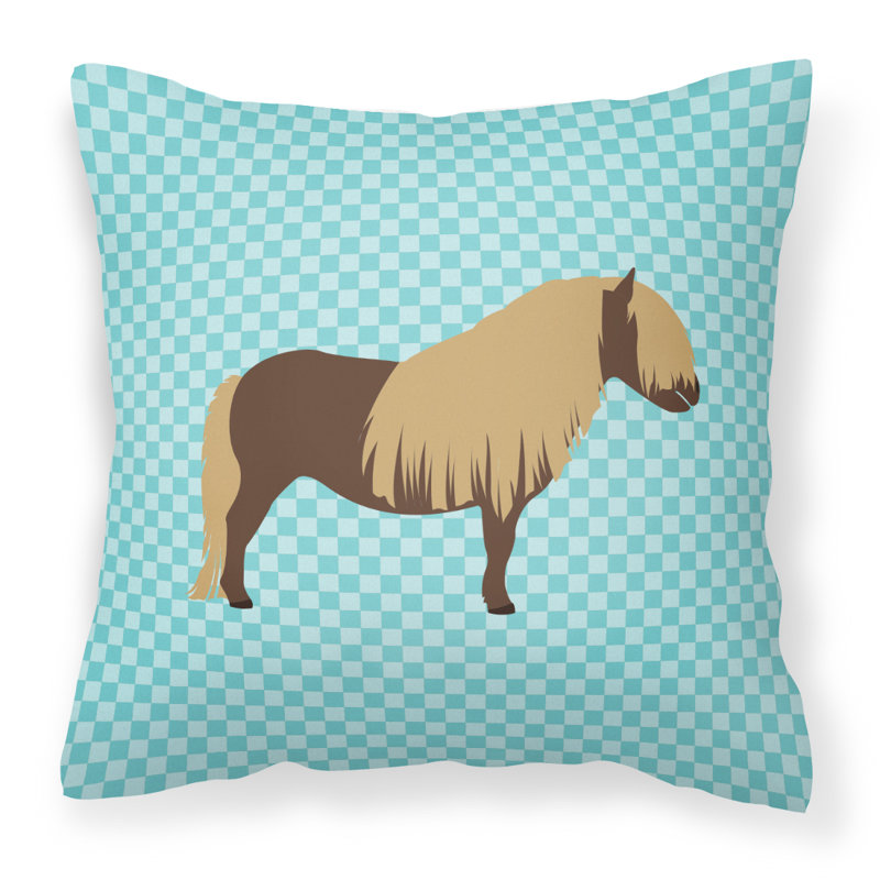 Coussin extérieur cheval pony, Bleu, 18 po x 18 po