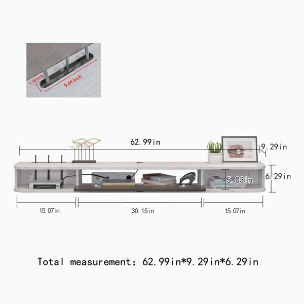  Pmnianhua Floating TV Shelf,63'' Wall Mounted Floating TV Stand,Floating  Media Console,Wall TV Console,Under TV Entertainment Shelf with 2 Doors for  TVs up to 70''(Greyish-White) : Home & Kitchen