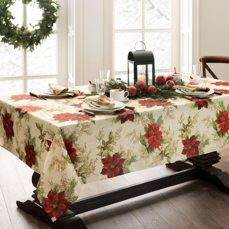 Holbrooke Floral Christmas Tablecloth, 102" x 60"
