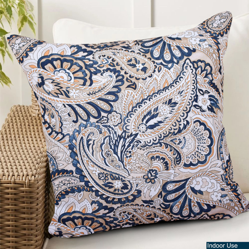 Floral Outdoor Reversible Throw Pillow