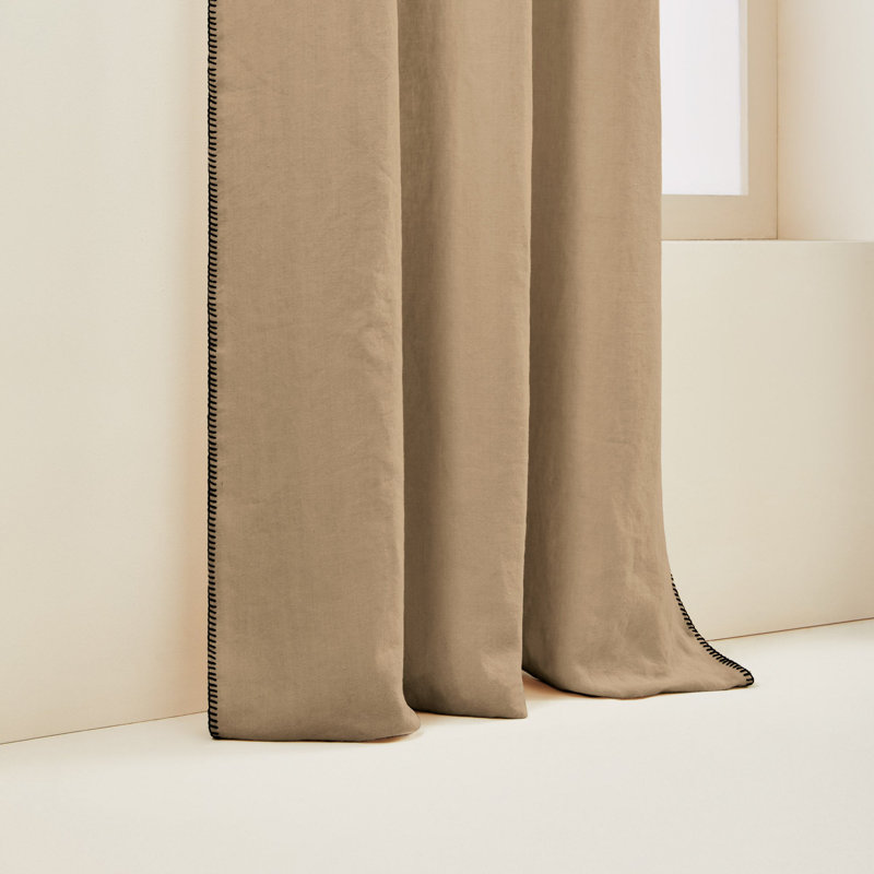 Nino Linen Curtain Single Panel, 135 x 280cm, Brown