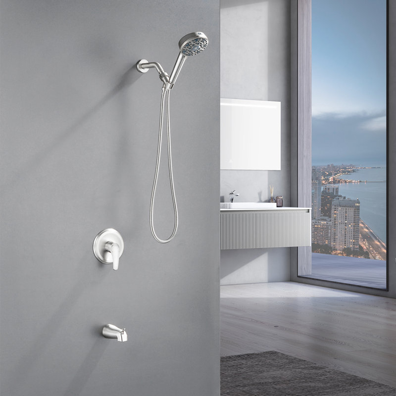 Shower Faucet Set With Tub Spout Tub And Shower Faucet Set Complete With Handheld Shower Head Shower Combo Set Shower System With Tub Spout Tub And Shower Trim Kit