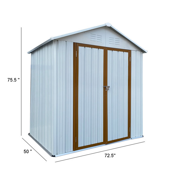 4 x 6ft Outdoor Storage Sheds Apex Roof White+Yellow Balems