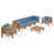 Teak Frame / Blue Cushion
