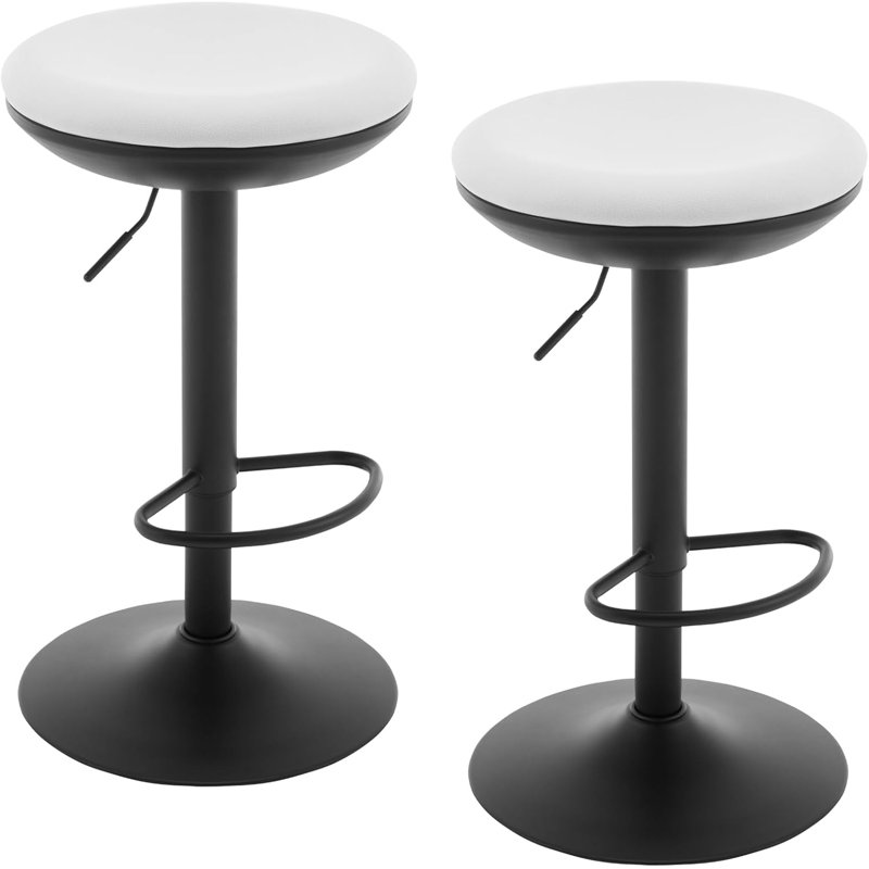 Larksville Swivel Upholstered Adjustable Height Bar Stool with Iron Frame