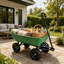 Camion à benne pliable de jardin en poly avec structure en acier, pneus pneumatiques de 10 pouces, capacité de 300 livres et corps de 75 litres