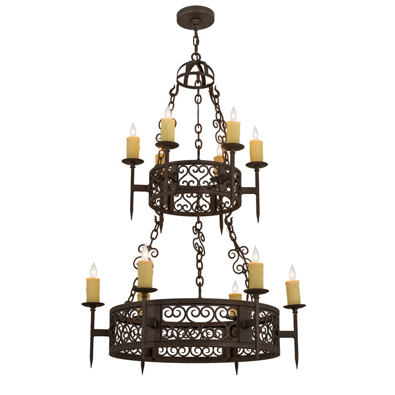 Lustre empire unique à 12 lumières Essie