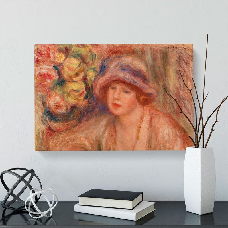 Woman Leaning by Pierre-Auguste Renoir - Wrapped Canvas Painting, 60cm H x 91cm W x 3cm D