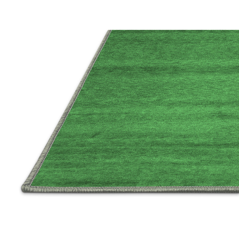 Tapis contemporains vert émeraude 1800 lavables à la machine, Rectangle 8 pi x 10 pi