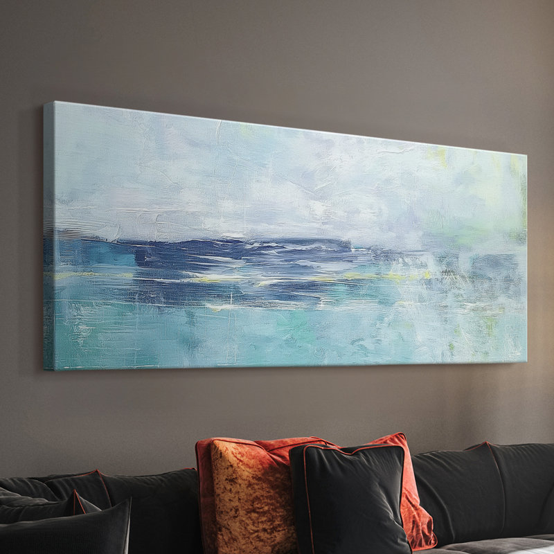 Abstrait, série DLX-III, toile tendue avec châssis, prête à être accrochée, H 20 po x l 50 po