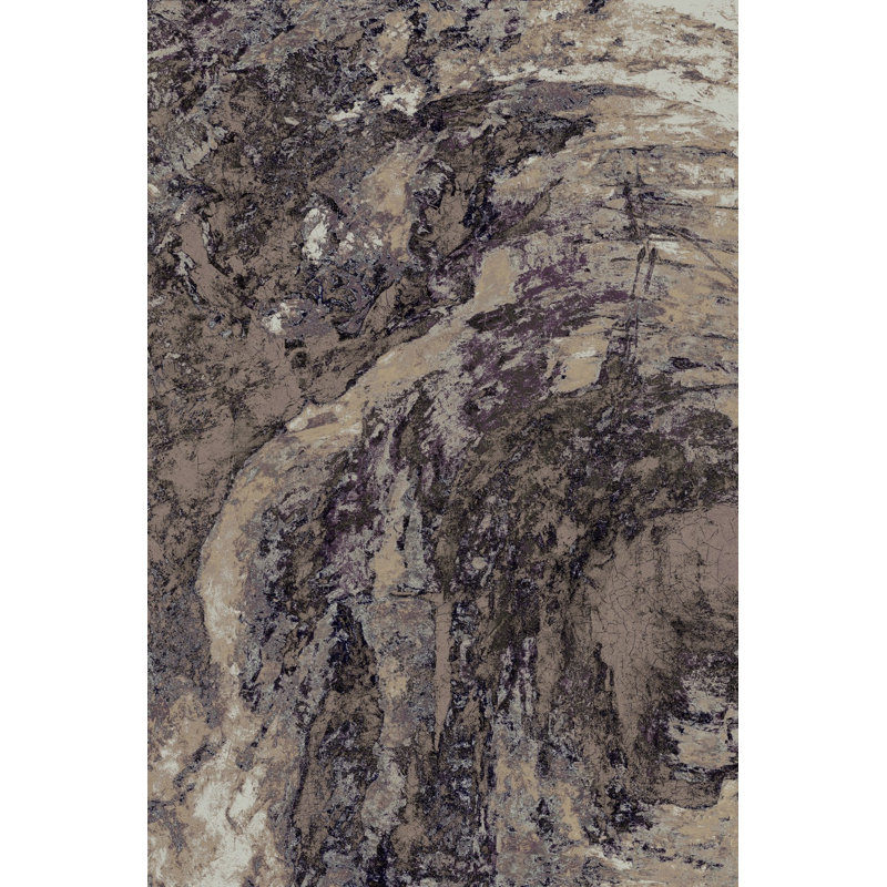 Elem Abstract Marble Brown Area Rug, 5'3"x7'3"