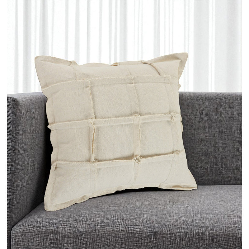 Housse de coussin carré 100% coton Kailum, Polyester/ bourre en polyester
