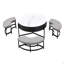 Table basse ronde à plateau relevable avec rangement et 3 repose-pieds-728436645