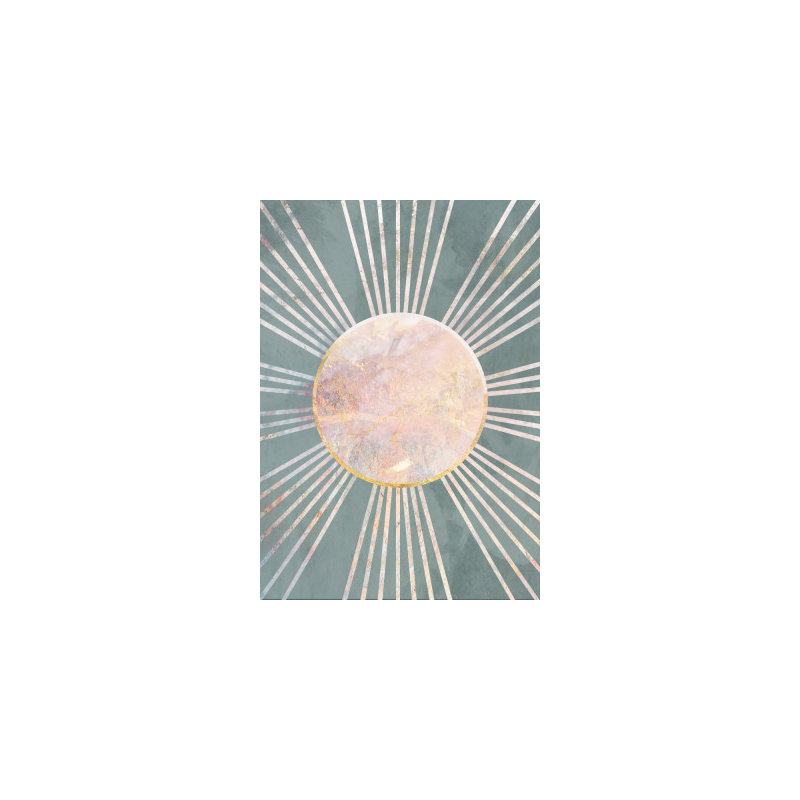 Boho Sun Rays, Green/Beige/Gold, 121.92 cm H x 81.28 cm W
