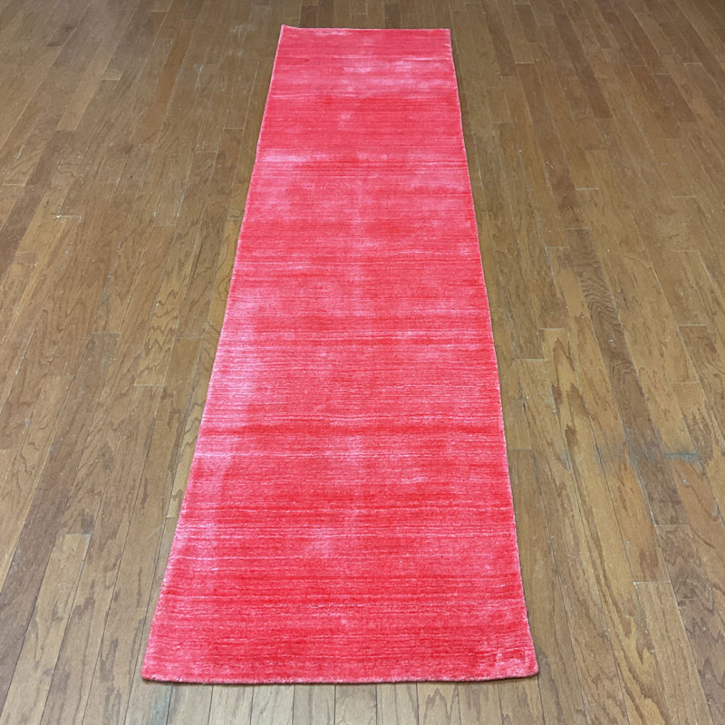  Handmade Modern Gabbeh Bamboo Silk Rug, Tapis de couloir 2 pi 6 po x 10 pi