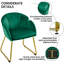 Flower Shape Tub Chair with Golden Metal Legs -1569594307