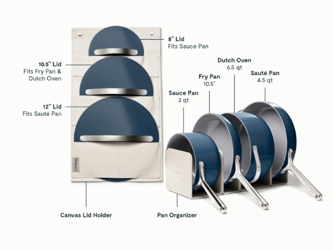 Caraway Ceramic Non-Stick Cookware Set, Navy